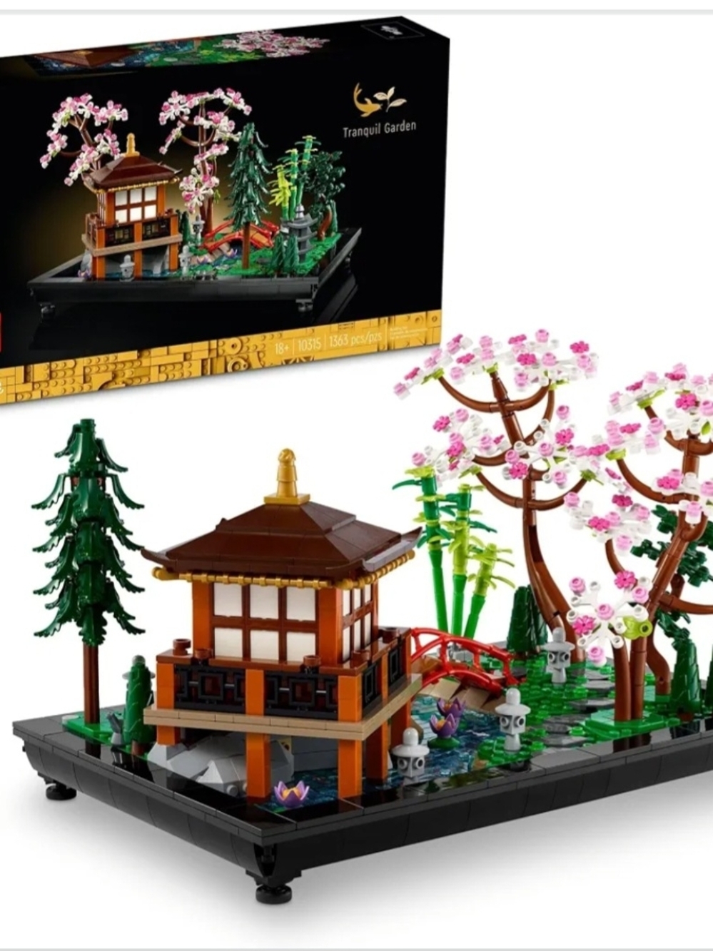 Lego Cherry Blossom Garden Set - Pink, Green, Red, Brown, Black